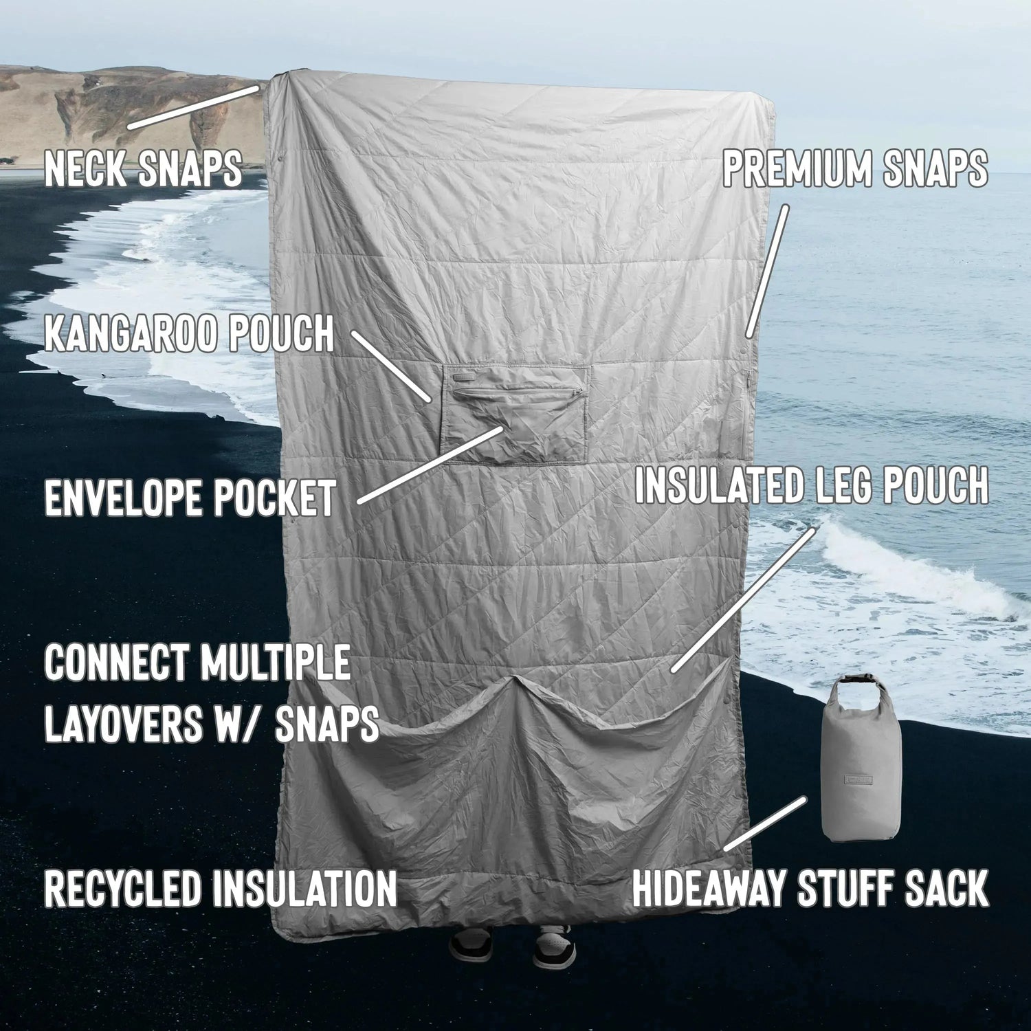 Layover™ Travel Blanket - Packable & Puffy | Gray - Jetset Essentials